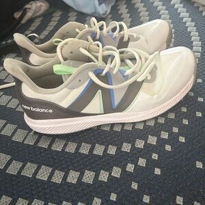 New Balance White, Blue, and Green Sneakers